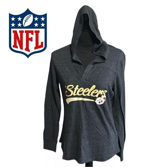 NFL Pittsburgh Steeler Women’s‎ Thin VNeck Hoodie - Size L - Picture 1 of 3